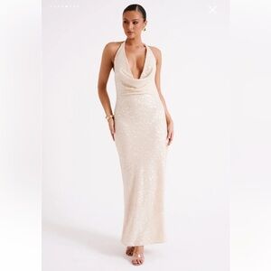 brand new meshki blakely sequin halter